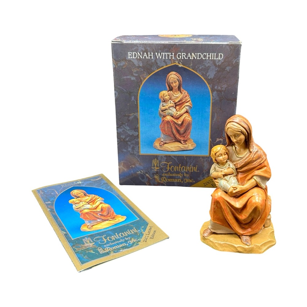 Fontanini Ednah with Grandchild 2002 Limited Edition Nativity Figure 5 inch Box